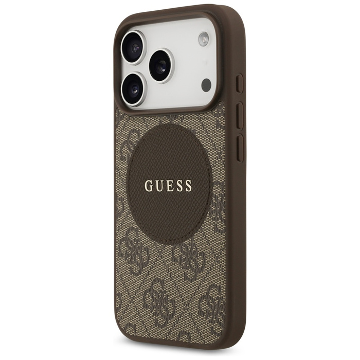 Etui Guess 4G Circle Classic Logo        MagSafe do iPhone 17 Pro brązowy