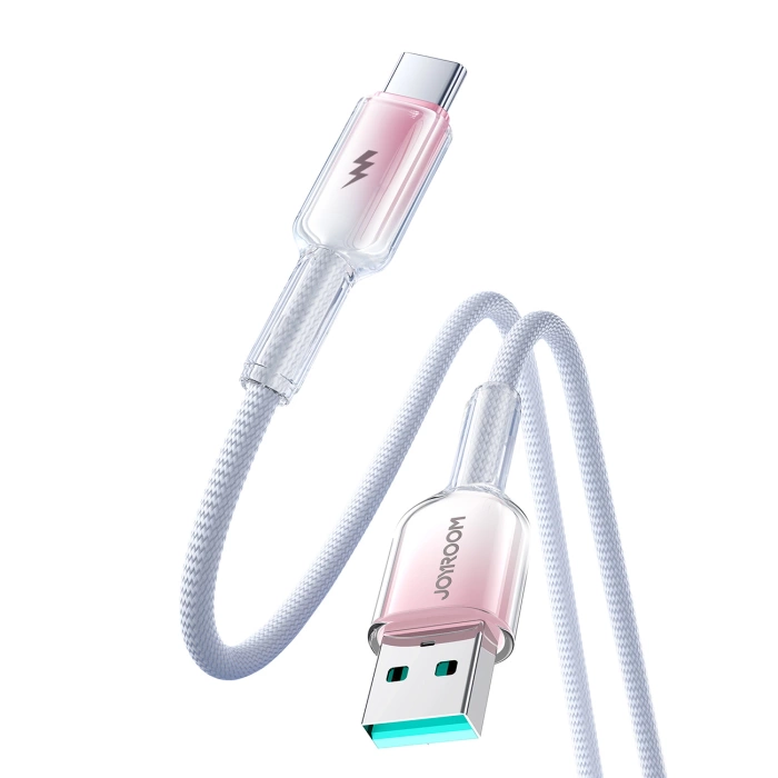 Joyroom S-A42 Crystal-Clear Serie 3A USB-A – USB-C-Kabel 1,2 m – Weiß
