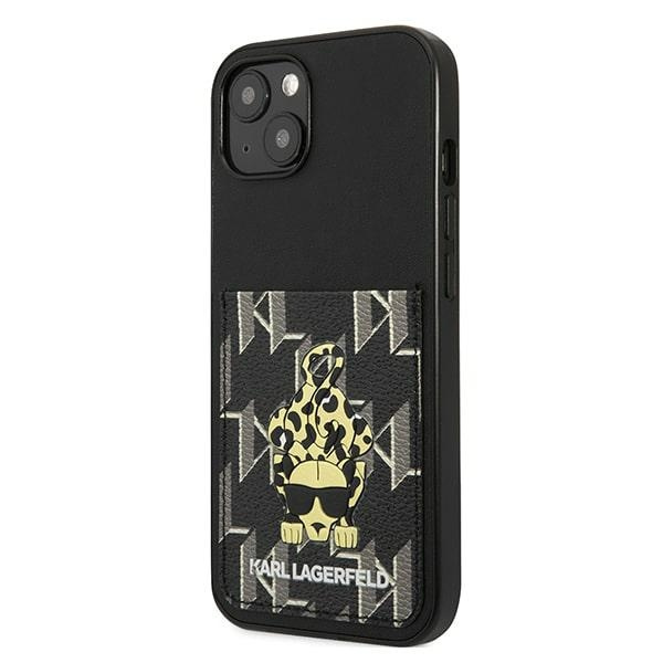 Hülle KARL LAGERFELD Apple iPhone 13 Karlimals Cardslot Schwarz Hartcase