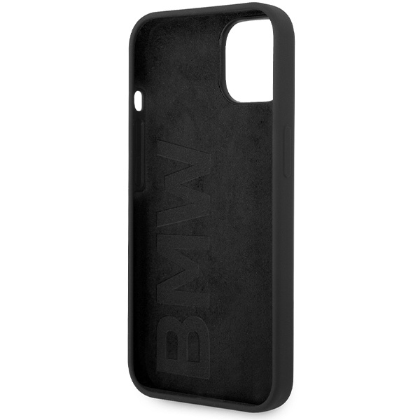 Funda Bmw Bmhcp15ssilbk IPhone 15 / 14 / 13 6.1" Negro/Negro Durocase Silicona Metal Logotipo Case
