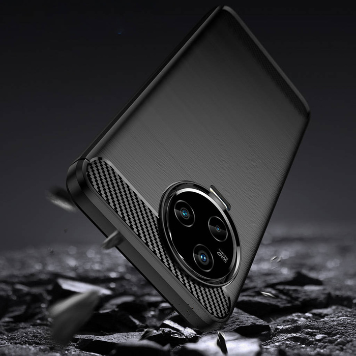 Karbonový kryt pouzdra pro Infinix Note 12 (2023) / Infinix Note 12 Pro flexibilní silikonový karbonový kryt černý