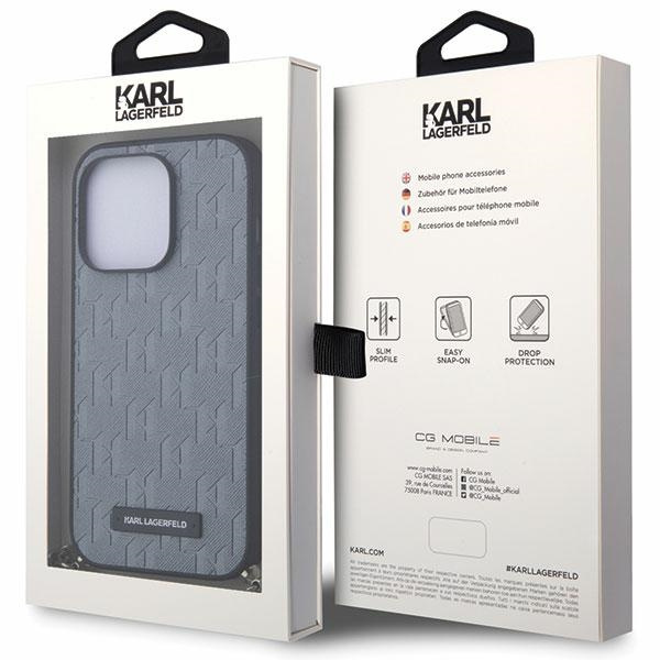 Case Karl Lagerfeld KLHCP14LSACKLHPG iPhone 14 Pro 6.1" silver/silver hardcase Saffiano Monogram Chain Case