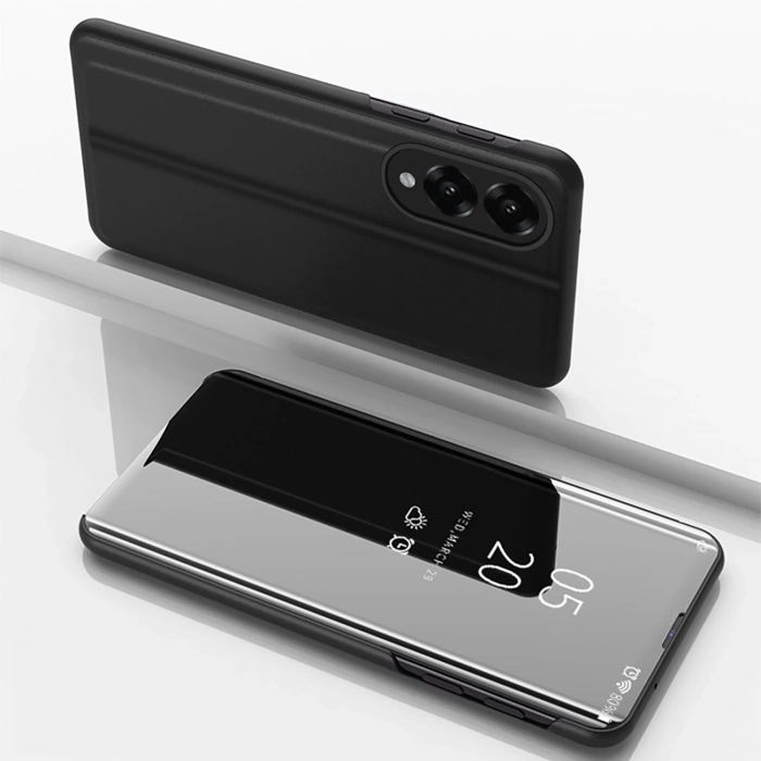 Clear View Case für Samsung Galaxy S25 Edge Flip Cover - Schwarz