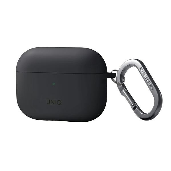 UNIQ obal Nexo AirPods Pro 2. generace + háčky na uši silikonové šedé/chaRCoal grey