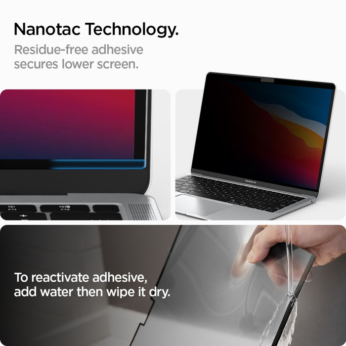 Película de pantalla PRIVATIZANDO Spigen MACBOOK AIR 13 M2 / M3 / M4 / 2023-2025 VISTA SEGURA