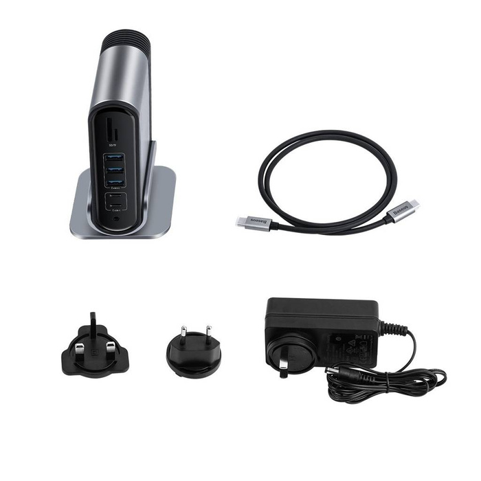 BASEUS Working Station HUB USB-C 16v1 Dokovacia stanica sivá