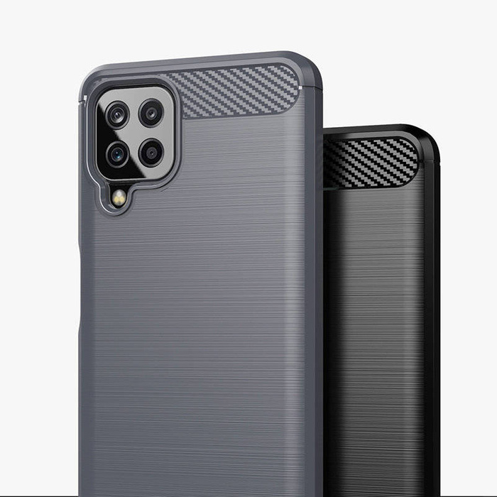 Carbon Case flexibilní pouzdro kryt Samsung Galaxy A22 4G černý