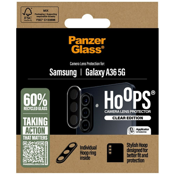 Szkło hartowane na obiektyw PanzerGlass   Hoops Lens Protector do Samsung Galaxy A36 5G przezroczysty