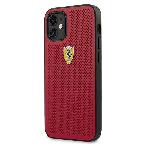 Cover FERRARI Apple iPhone 12 Mini 5.4 On Track Perforato FESPEHCP12SRE Rosso Hardcase
