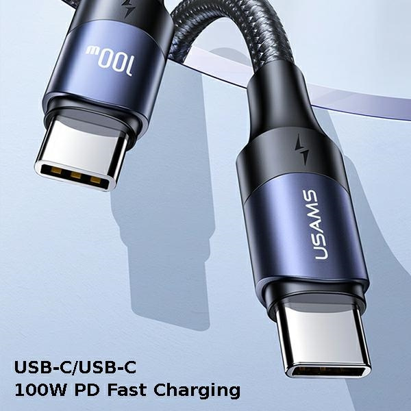 USAMS Câble U71 USB-C à USB-C 3m 100W PD Fast Charge noir/noir SJ526USB01 (US-SJ526)