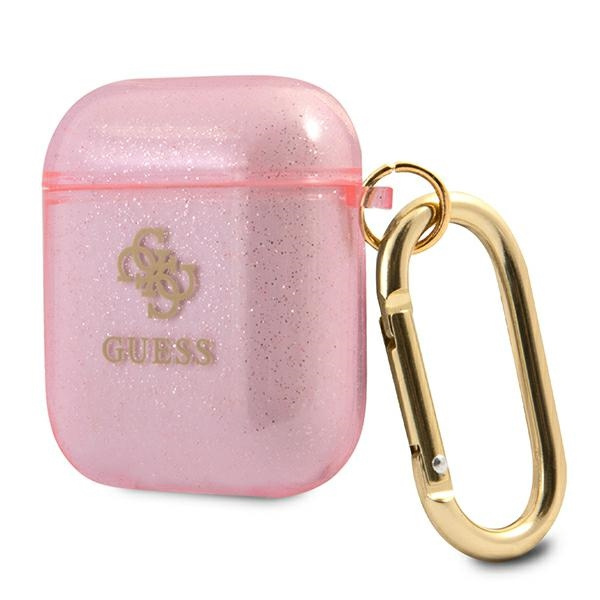 Cover GUESS Apple AirPods Glitter Collection Custodia rosa