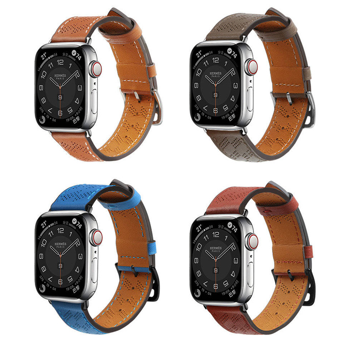Correa Piel Correa de piel para Apple Watch Ultra, SE, 8, 7, 6, 5, 4, 3, 2, 1 (49, 45, 44, 42 mm) pulsera marrón oscuro