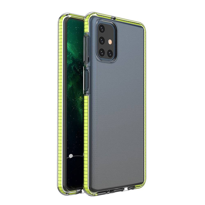 Spring Case clear TPU gel protective cover with colorful frame for Samsung Galaxy M51 yellow