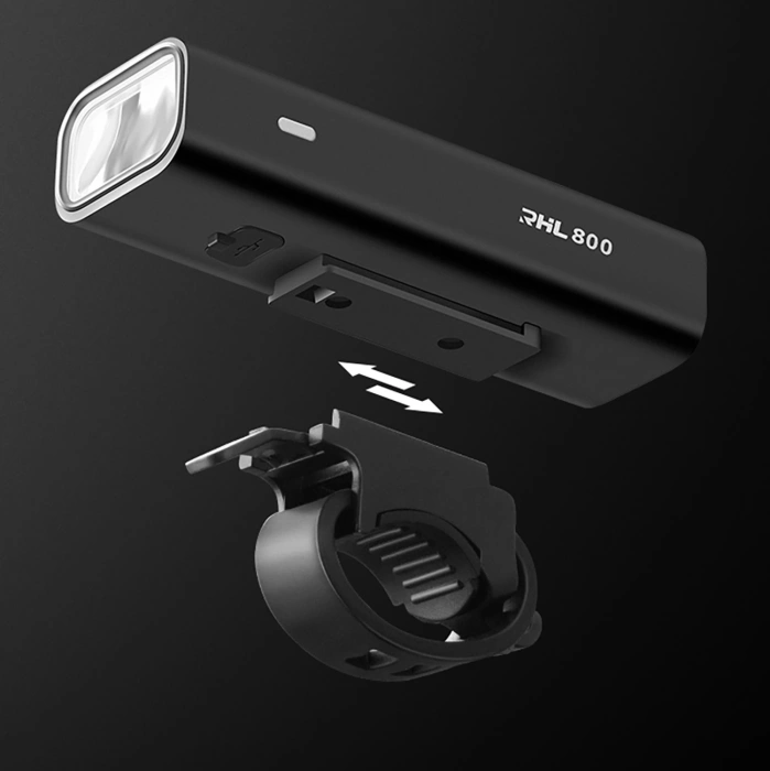 Rockbros 24710012001 luce anteriore per bicicletta 800 lm + cavo USB-C - USB-A - nero