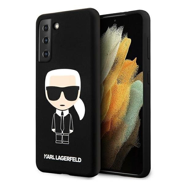  KARL LAGERFELD Samsung Galaxy S21 Plus Silicone Iconic KLHCS21MSLFKBK Funda rígida negra