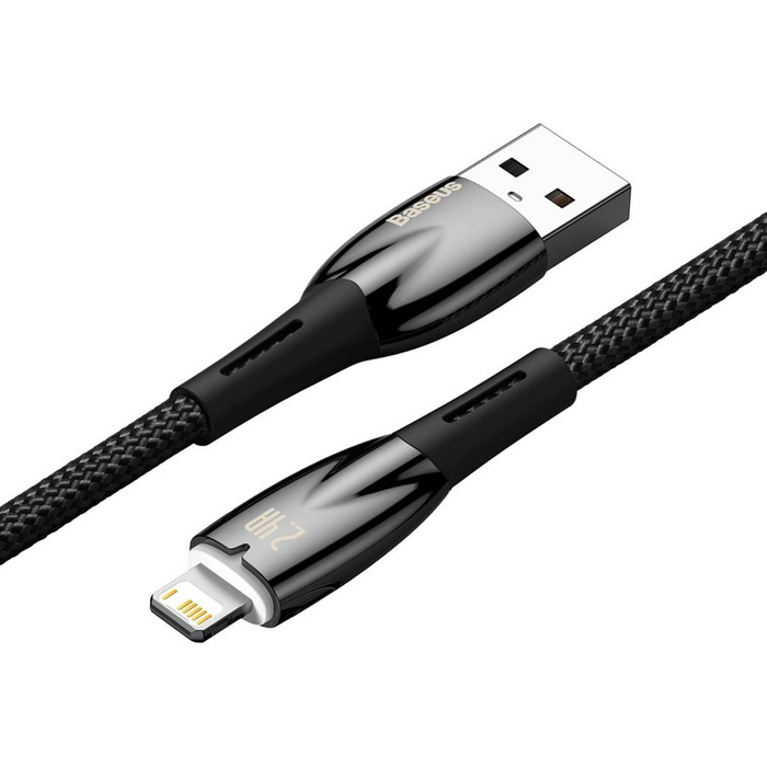 Câble Baseus Glimmer Series avec charge rapide USB-C - Lightning 480Mb/s 2.4A 1m noir