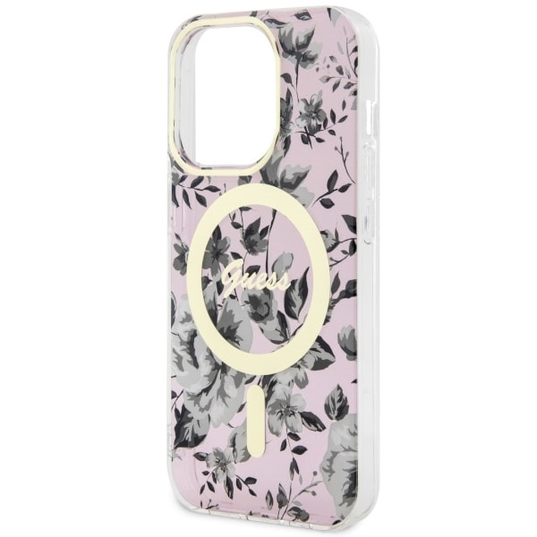 Cover Guess GUHMP14XHCFWSP iPhone 14 Pro Max 6,7" rosa/rosa rigidocase Fiore MagSafe Case