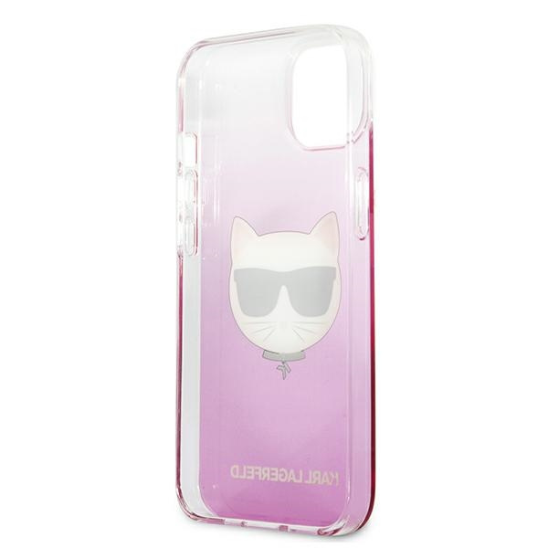Puzdro KARL LAGERFELD Apple iPhone 13 Mini Choupette Head Pink Hardcase