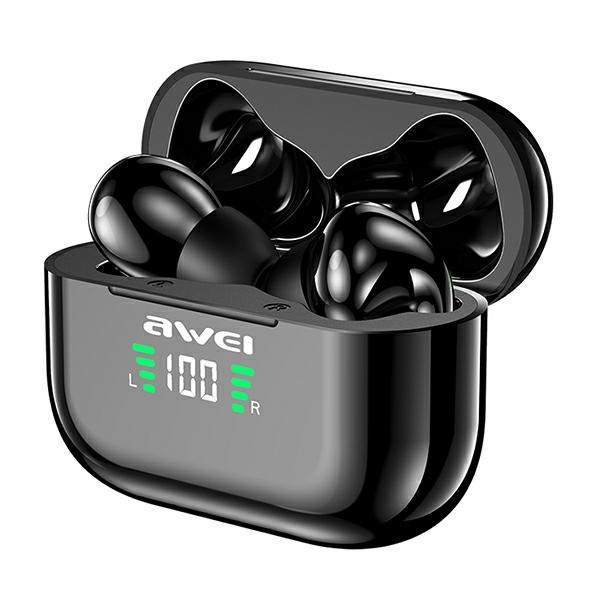 AWEI headphones Bluetooth 5.1 T29P TWS + docking station black/black
