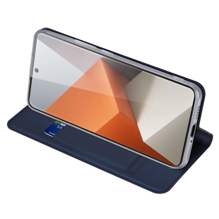 Etui Dux Ducis Skin Pro avec rabat et emplacement carte pour Xiaomi Redmi Note 13 Pro+ 5G - bleu