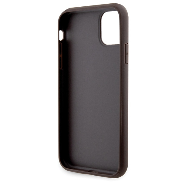 Guess GUHCN61P4TDSCPW iPhone 11 / Xr 6.1" marrone/marrone durocase Crossbody 4G Logo in metallo
