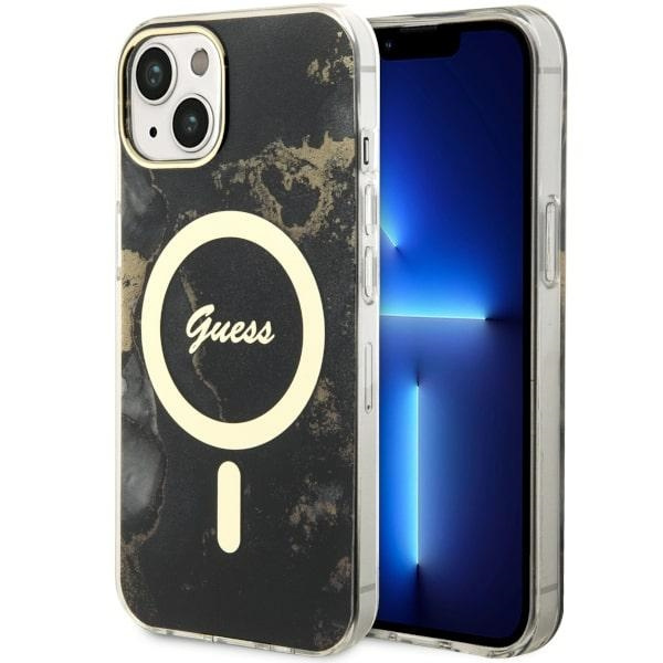 Cover Guess GUHMP14SHTMRSK iPhone 14 6,1" nero/nero durocase Golden Marble MagSafe Case