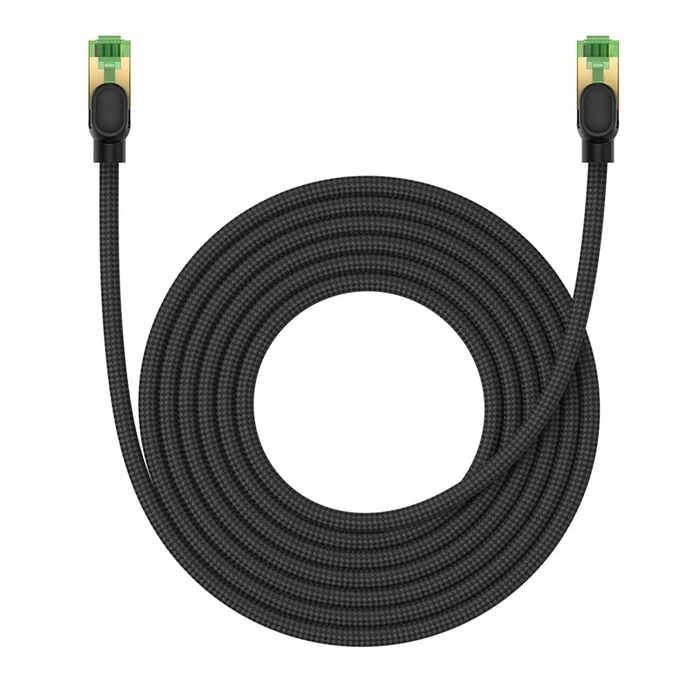 Braided network cable cat.8 Baseus Ethernet RJ45, 40Gbps, 5m (black)