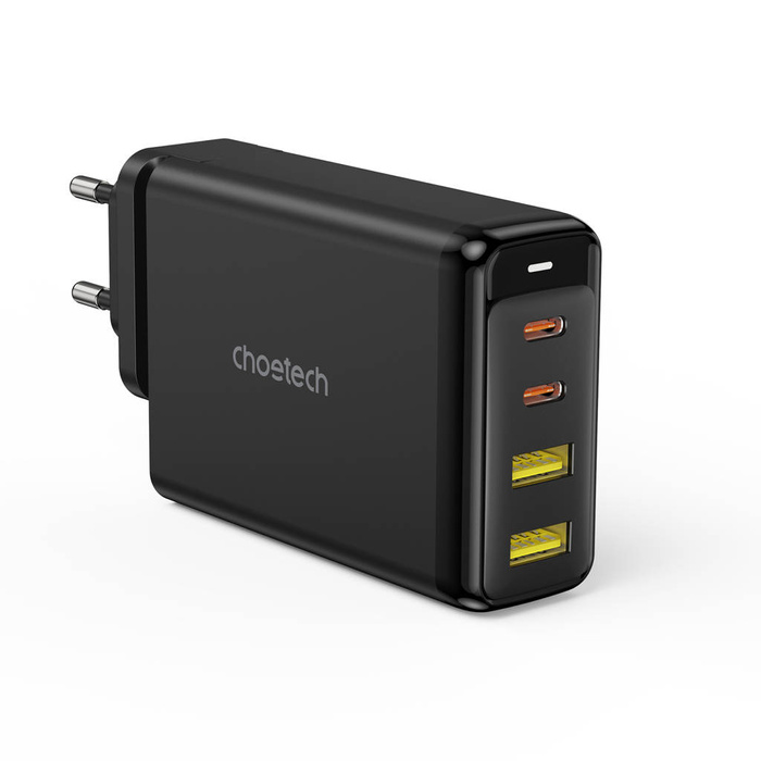 Chargeur Choetech GaN 140W 4 ports (2x USB C, 2x USB) noir (PD6005)