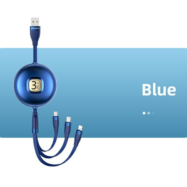 USAMS Kabel U69 3in1 1m blau/blau (Blitz/MicroUSB/USB-C) SJ508USB02 (US-SJ508)