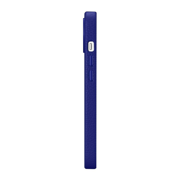 iCarer Litchi Custodia in pelle Premium per iPhone 14 Custodia magnetica in pelle con MagSafe blu scuro (WMI14220709-DB)
