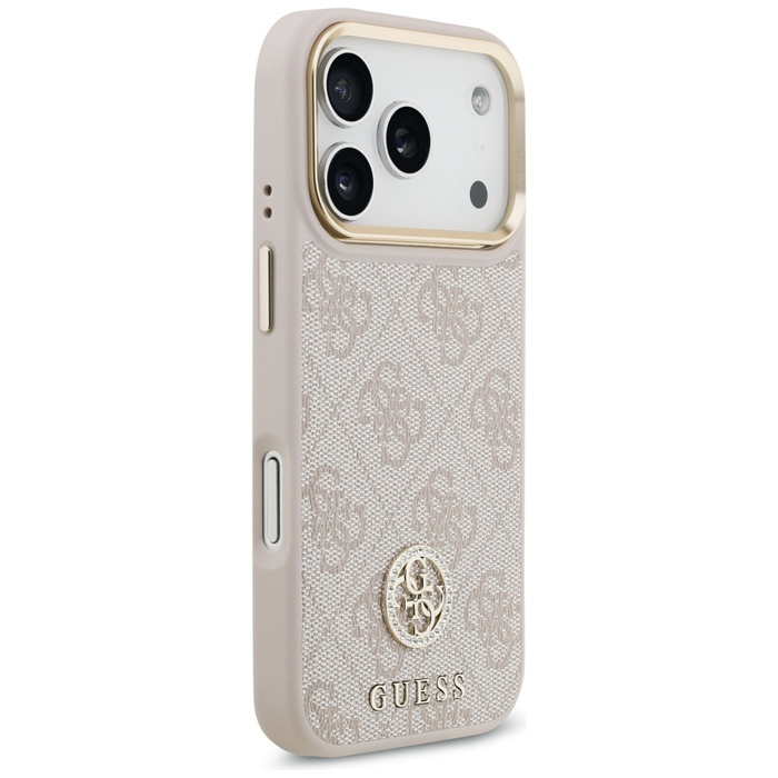 Etui Guess 4G Strass Logo & Big Strap    Metal Buttons MagSafe do iPhone 17 Pro różowy