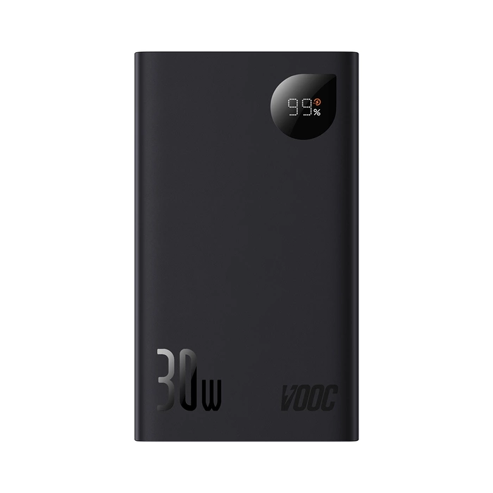 Baseus Adaman2 Powerbank mit bildschirmem digital 20000mAh 30W 2 x USB / 1x USB Typ C Power Delivery Quick Charge SCP, Oppo Super VOOC schwarz (PPAD050101)