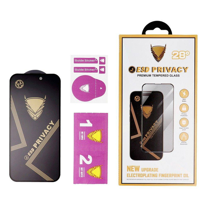 Szkło Hartowane OG 6D Premium Privacy Glass - do Iphone 16 czarny