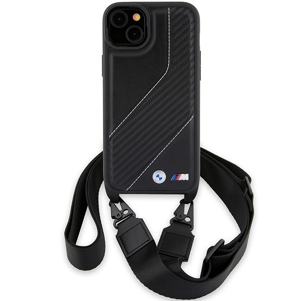 Funda Bmw Bmhcp15m23pscck IPhone 15 Plus / 14 Plus 6.7" Negro/Negro Durocase M Edition Carbon Stripe &amp; Strap Case