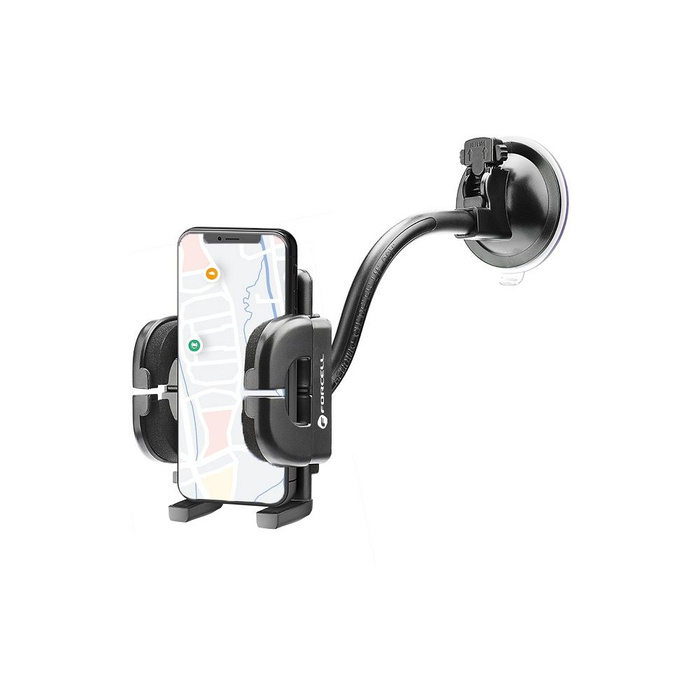 Uchwyt na telefon do samochodu uniwersalny Forcell F-Grip Regular 17 cm do szyby / deski / kratki czarny