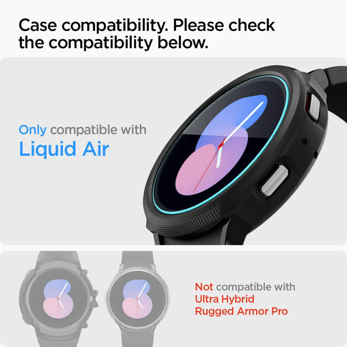 Vidrio Templado Spigen GLAS.TR "EZ-FIT" pAQUETE DE 2 Galaxy Watch 4 / 5 (40 MM)