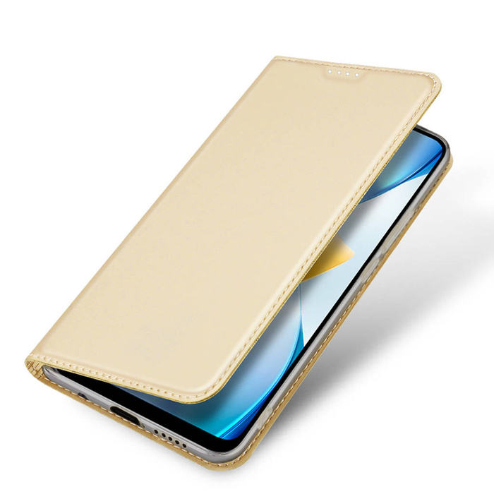Dux Ducis Skin Pro Hülle für Xiaomi Poco C40 Flip Card Wallet Stand Gold