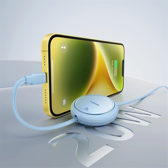 Baseus Free2Pull einziehbares USB-C/ Lightning -Kabel 20 W 1 m – blau