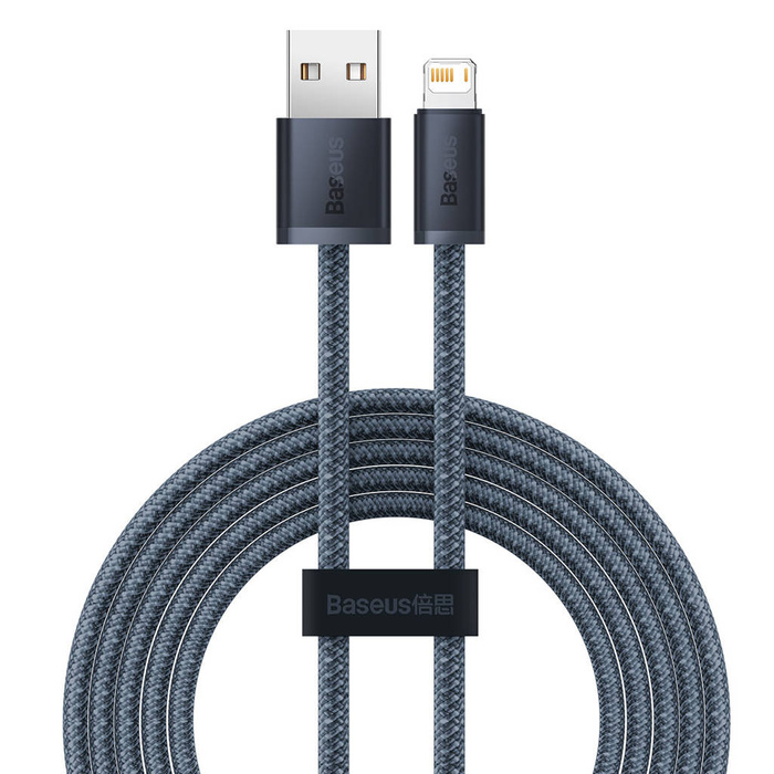 USB kabel Baseus iPhone - Lightning 2m, 2,4A šedý (CALD000516)