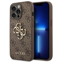 Hülle Guess iPhone 14 Pro Max 6,7" braun/braun hartcase 4G Big Metal Logo