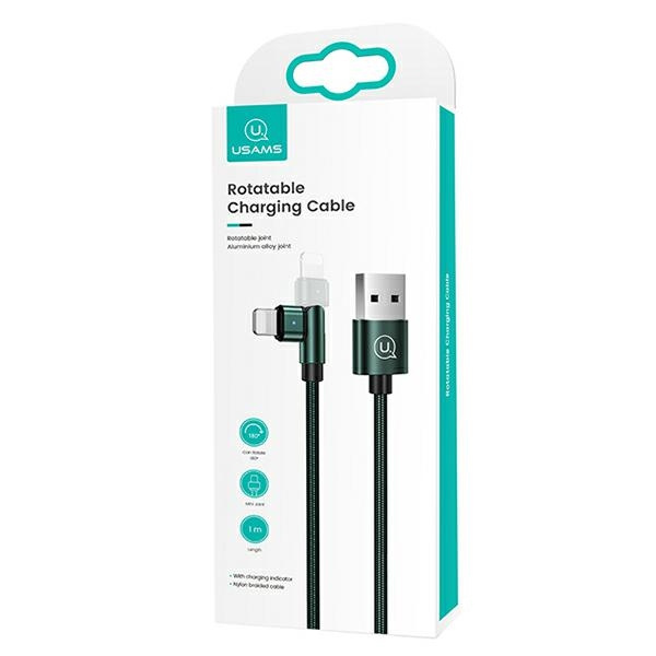 Kabel Opletený USAMS USB Apple Lightning U60 Rotary 2A 1m Zelený