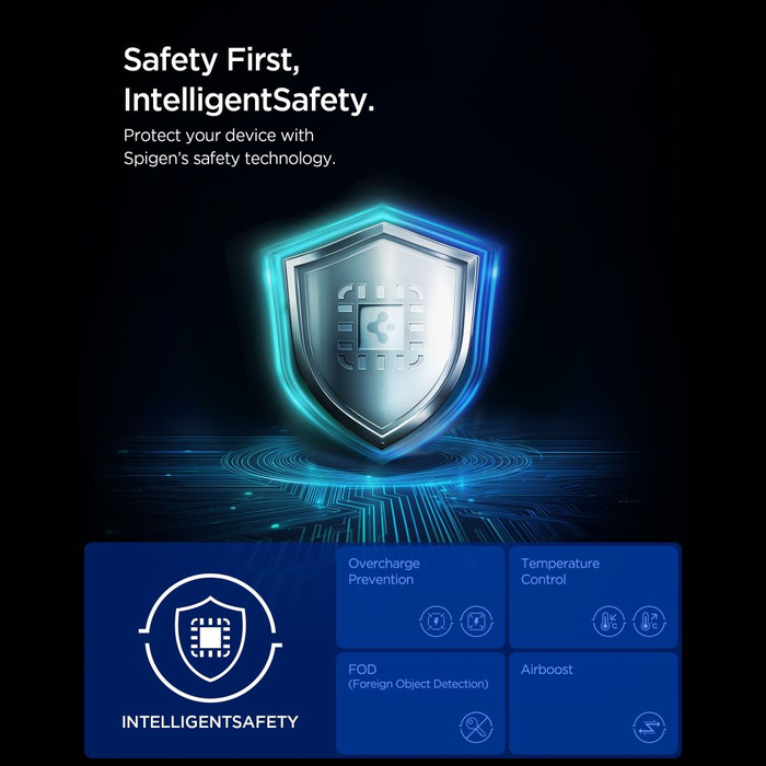 Spigen EF323MQ ESSENTIAL 3IN1 MagNETIC MagSafe DRAHTLOSES LADESYSTEM 25W Qi2.2 SCHWARZ