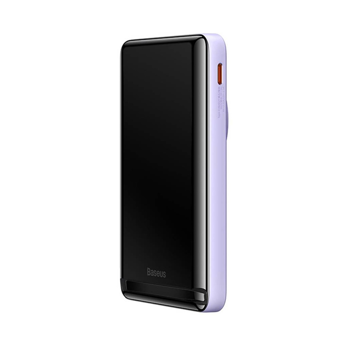 Baseus Staffa Magnetica Caricabatteria Rapida Wireless Power Bank 10000mAh 20W Viola（Con cavo di ricarica rapida serie Xiaobai da Tipo-C a Tipo-C 60W(20V/3A) 50cm Bianco）