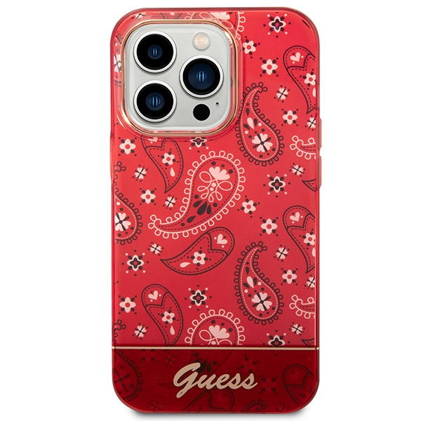 Case Guess iPhone 14 Pro Max 6.7" red/red hardcase Bandana Paisley