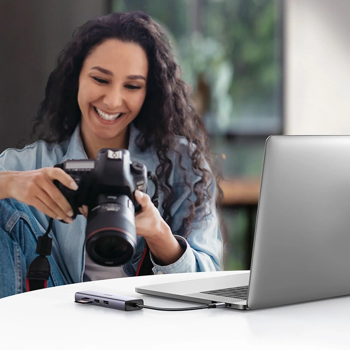 Hub adaptador UGREEN, USB_C a 2x USB 3.0, HDMI, RJ45, SD/TF