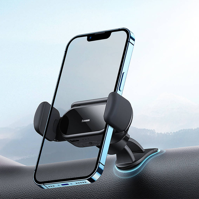 Support de voiture de cockpit automatique solaire Baseus Steel Cannon Pro noir (SUGP010001)