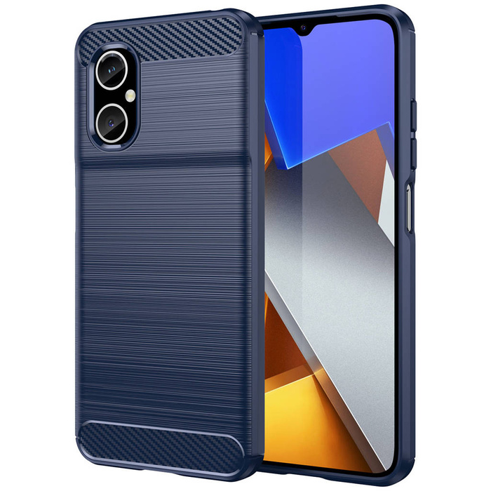 Housse en Carbone pour Xiaomi Redmi Note 11E /Redmi 10 5G / Redmi 10 Prime+ 5G / Poco M4 5G Housse en Carbone Souple en Silicone Bleu