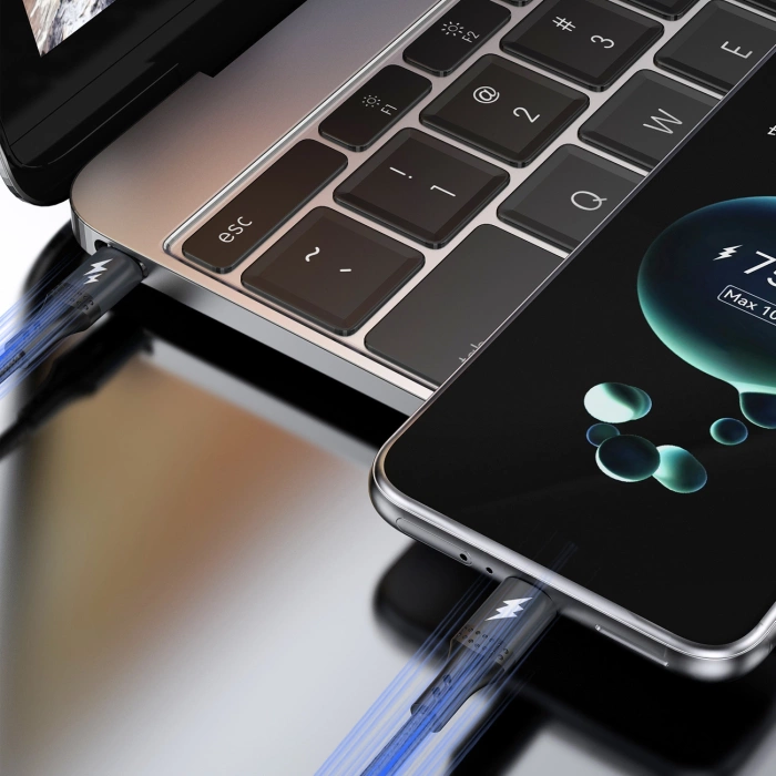 Dudao L3CC USB-C – USB-C 60 W 1,2 m geflochtenes Kabel – Schwarz