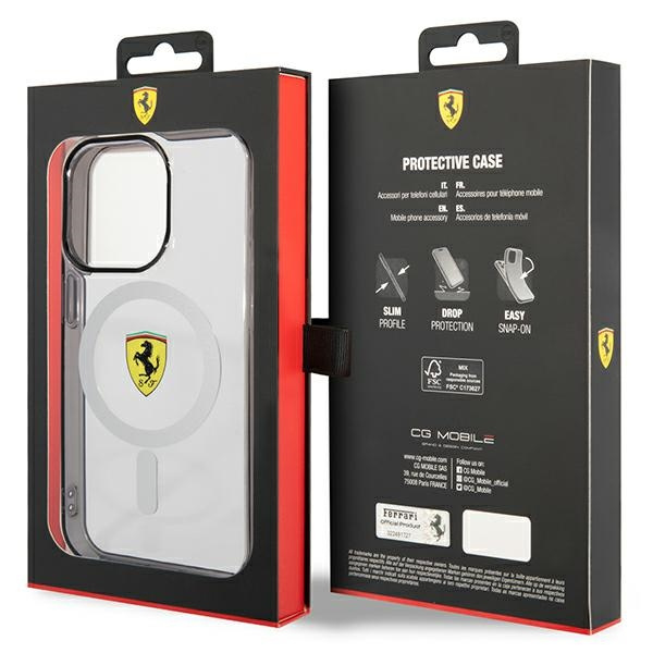 Coque Ferrari FEHMP14LURKT iPhone 14 Pro 6.1" clear/transparent hardcase Outline MagSafe Case