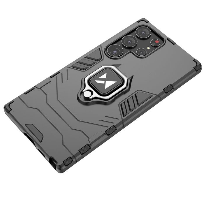 Wozinsky Ring Armor case for Samsung Galaxy S23 Ultra armored cover magnetic holder ring black